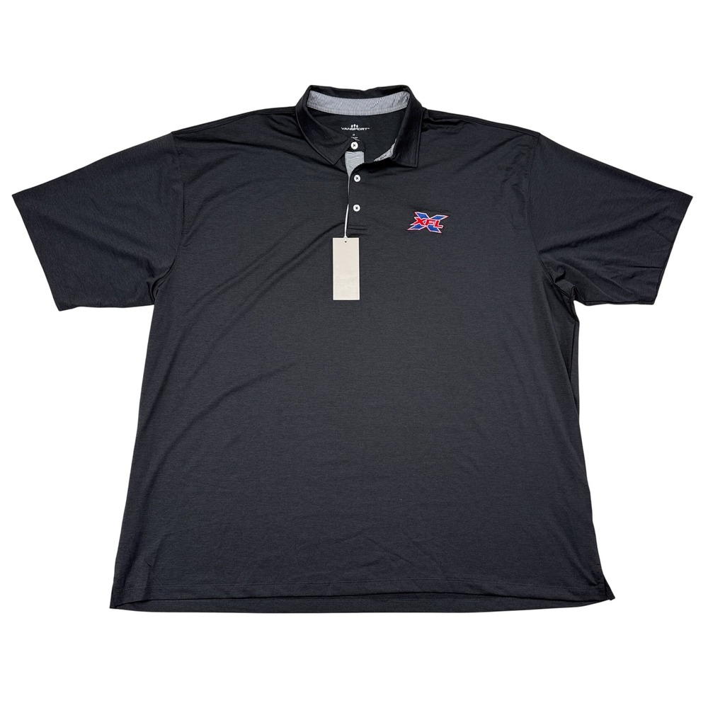 XFL Football Polo Shirt Men's Size 3XL Black WWE Wrestling Vince McMahon NEW